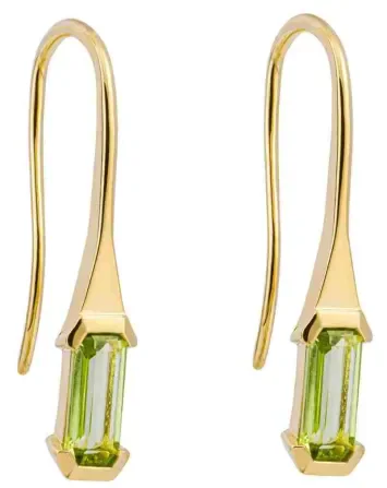 Boucles d oreilles boucles péridot véritable et or jaune 9 carats