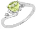 Bague harmonie céleste - toi et moi péridot et topaze en or blanc 9 carats