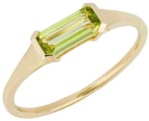 Bague Péridot  Éclat Végétal  en Or Jaune 9 Carats