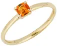 Bague solitaire solaire saphir orange et or jaune 9 carats