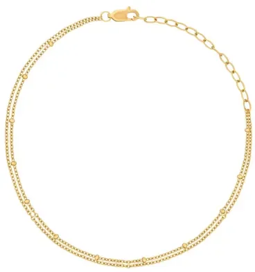 Chaîne de cheville  aura solaire  en argent plaqué or 18 carats