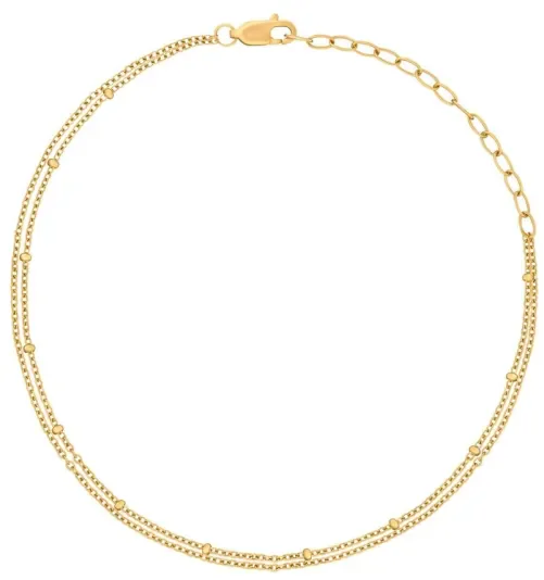 Chaîne de cheville  aura solaire  en argent plaqué or 18 carats