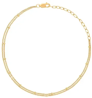 Chaîne de cheville  aura solaire  en argent plaqué or 18 carats