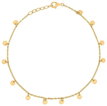 Chaîne de cheville  hélios  en argent 925 plaqué or 18 carats