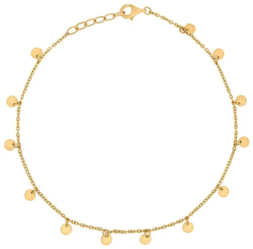 Chaîne de cheville  hélios  en argent 925 plaqué or 18 carats