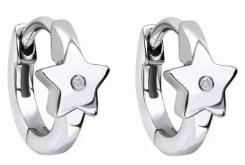Boucles d Oreilles Étoile Céleste - Argent 925 Scintillant