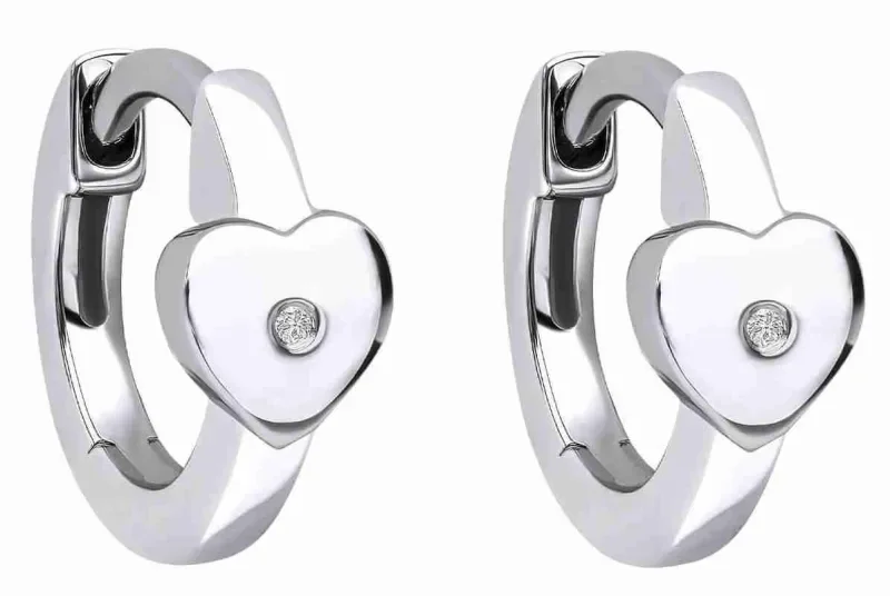 Boucles d oreilles boucles cœur en argent 925