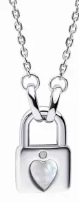 Collier cœur cadenas  amour scellé  en argent 925