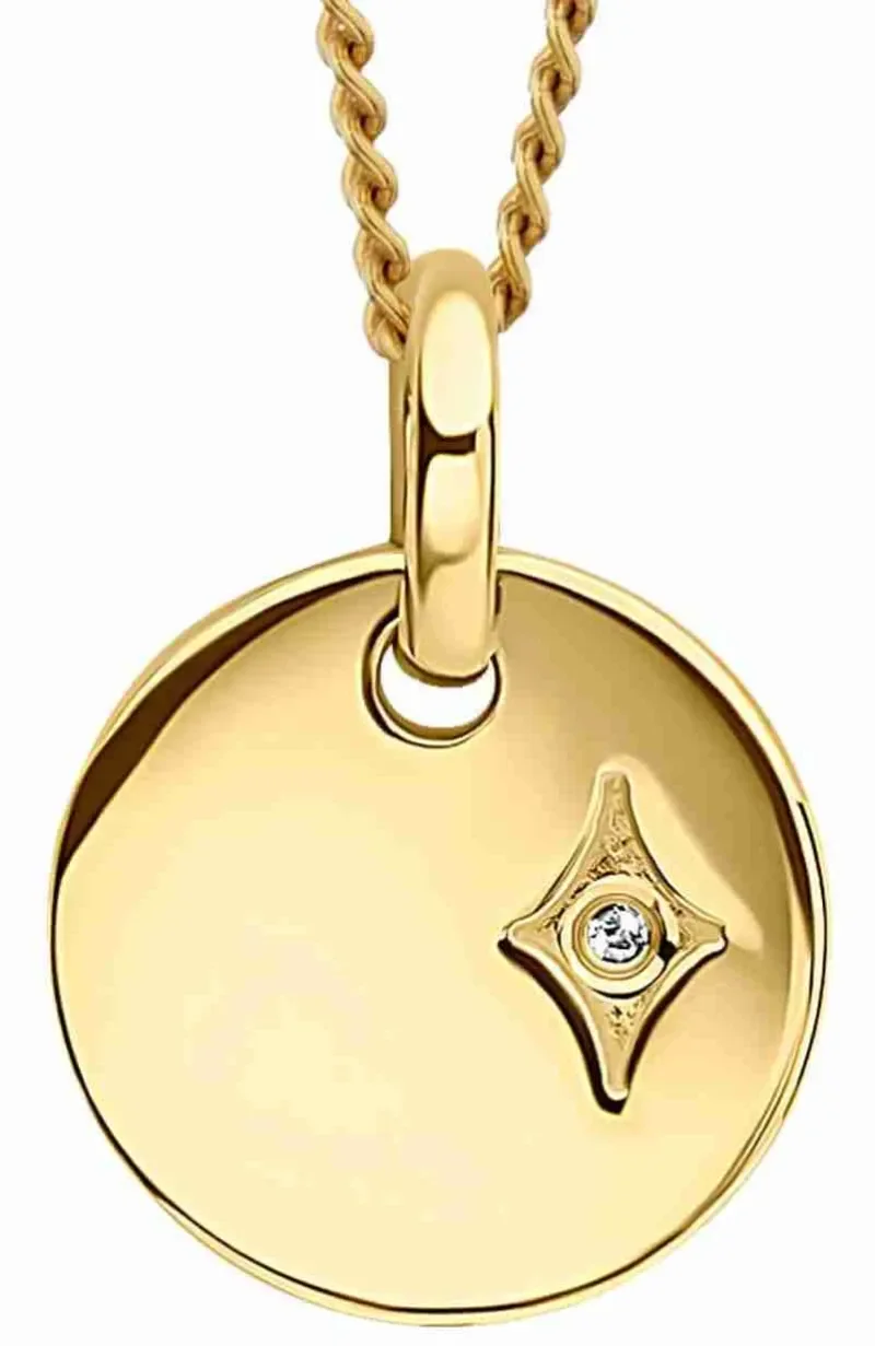 Collier étoile céleste en argent 925 plaqué or 18 carats