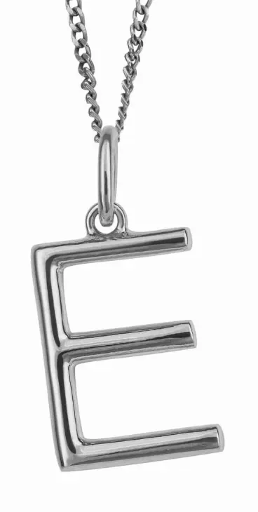 Collier pendentif initiale lettre e en argent 925 pour femme