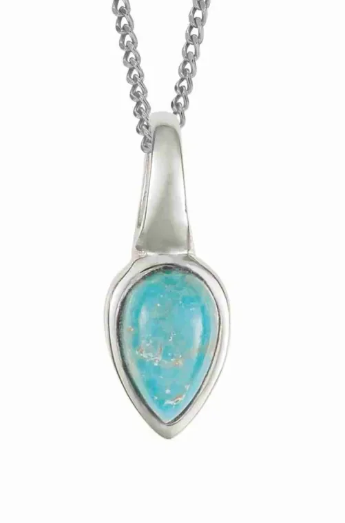 Collier  Éclat d Azur  en Argent Massif 925 Turquoise - Finition Pla