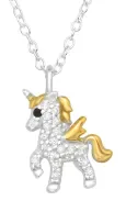 Collier licorne argent 925 or