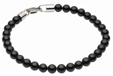 Bracelet homme en perles d onyx noir et acier inoxydable 316l