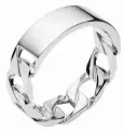 Bague chaîne gourmette argent massif 925
