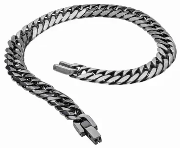 Bracelet homme  urban contrast  en acier inoxydable noir et argenté