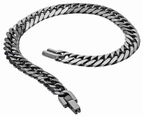 Bracelet homme  urban contrast  en acier inoxydable noir et argenté