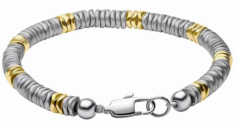 Bracelet aura en acier doré et hématite