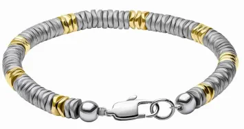 Bracelet aura en acier doré et hématite