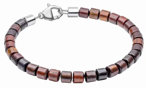 Bracelet homme équilibre en acier et bois