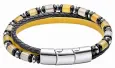Bracelet homme hélios en jade jaune, onyx et cuir