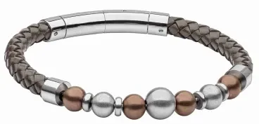 Bracelet homme atlas en cuir et acier