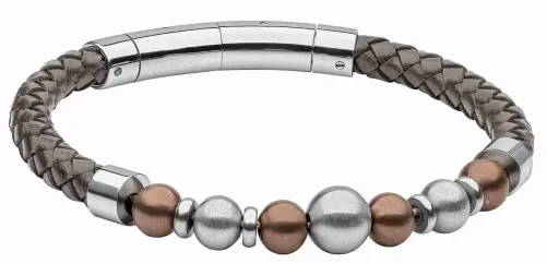 Bracelet homme atlas en cuir et acier
