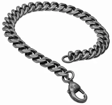 Bracelet homme acier inoxydable 316l gris anthracite - maille gourmette robuste