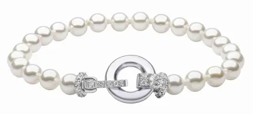 Bracelet céleste en argent 925, perle et zircons