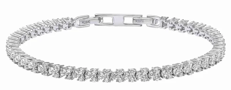 Bracelet femme  éclat stellaire  en argent massif 925 zirconiums