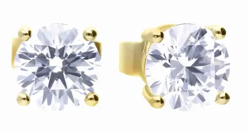 Boucles d oreilles dorées  éclat solitaire