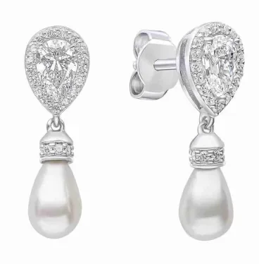 Boucles d oreilles  lumière nacrée  - perle de culture et argent 925
