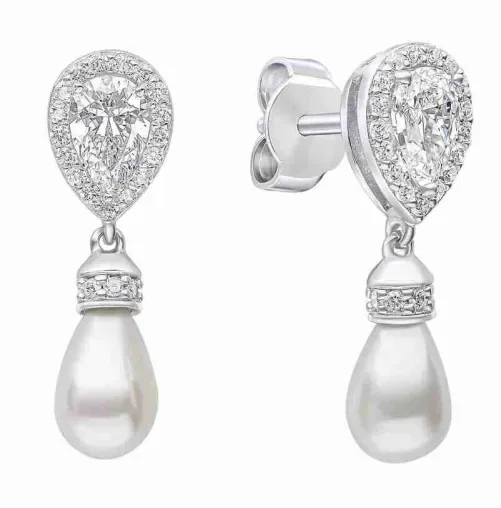 Boucles d oreilles  lumière nacrée  - perle de culture et argent 925