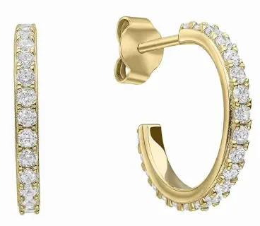 Boucles d oreilles  aura solaire  - argent 925 plaqué or 18 carats et zircon