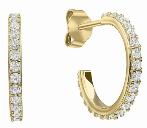 Boucles d oreilles  aura solaire  - argent 925 plaqué or 18 carats et zircon