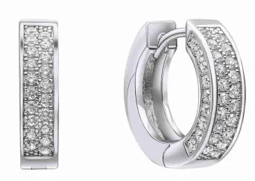 Boucles d oreilles boucles  éclat divin   solitaire zirconium 6mm en argent 925 rhodié