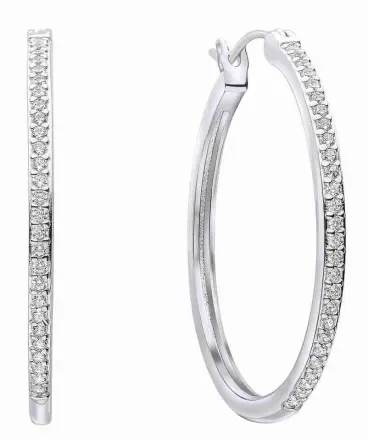 Boucles d oreilles boucles  éclat éternel  - argent 925 rhodié et zircon aaa