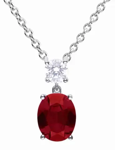 Collier éclat passion ✨ pendentif rouge rubis en argent 925