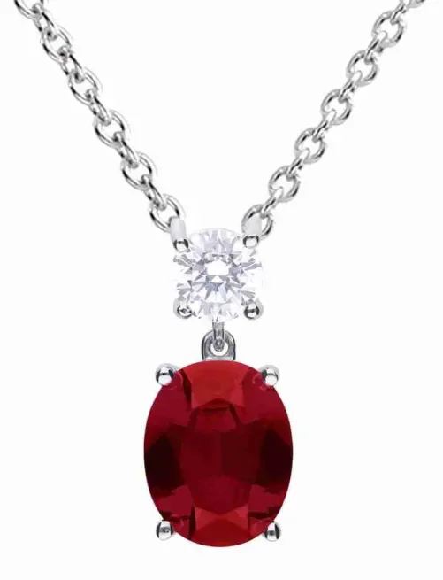Collier éclat passion ✨ pendentif rouge rubis en argent 925