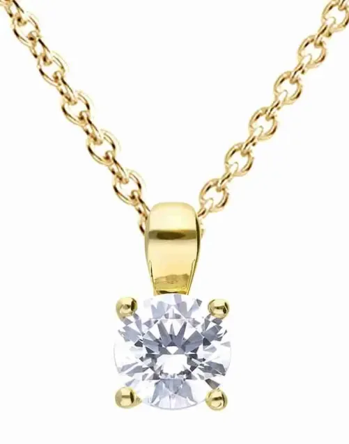 Collier solitaire  éclat d or