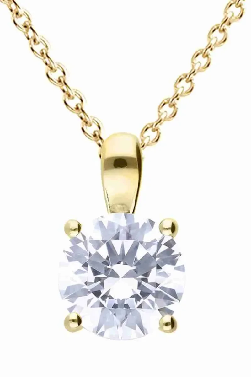 Collier solis ✨ pendentif zircon sur argent 925 plaqué or 18 carats