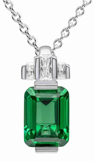 Collier Éden - Éclat Vert Émeraude et Argent Massif 925