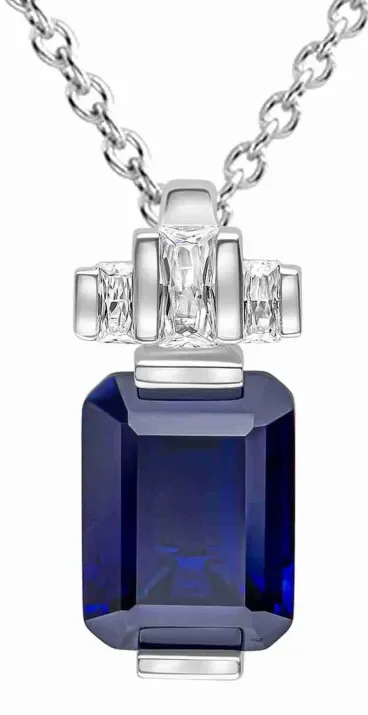 Collier solitaire éclat d azur en argent massif 925