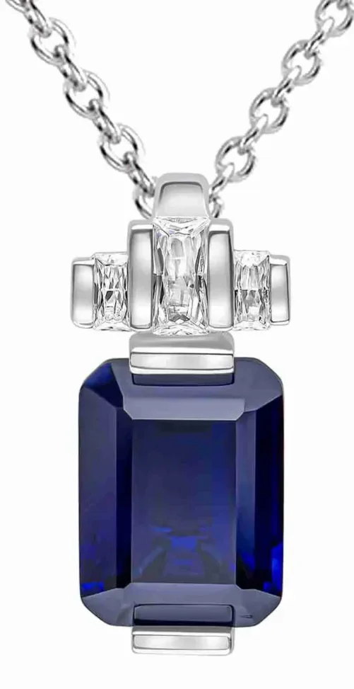 Collier solitaire éclat d azur en argent massif 925