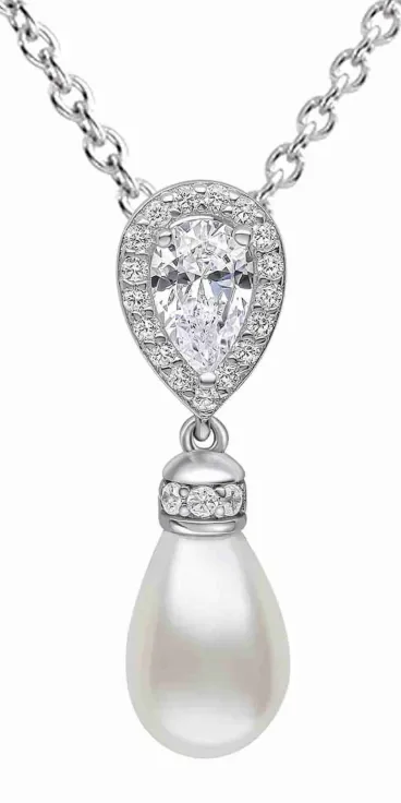 Collier Solitaire Perle et Zirconium - Éclat Intemporel en Argent 925
