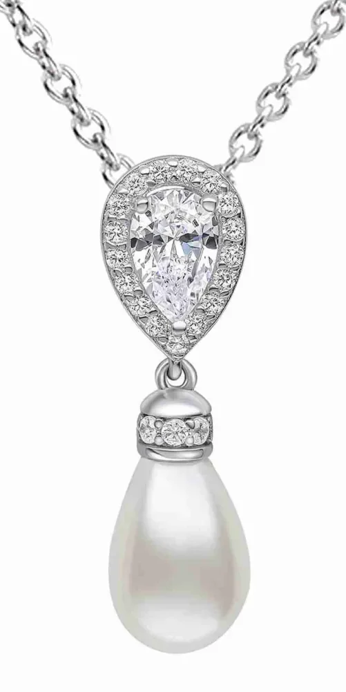 Collier Solitaire Perle et Zirconium - Éclat Intemporel en Argent 925