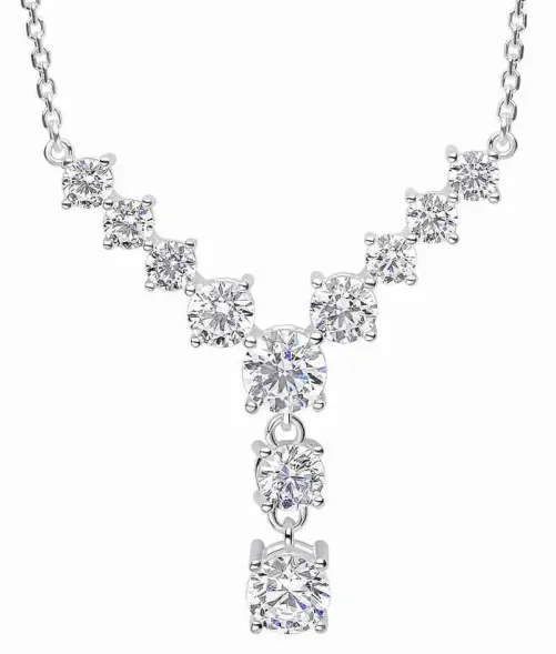 Collier solitaire argent 925 zirconium