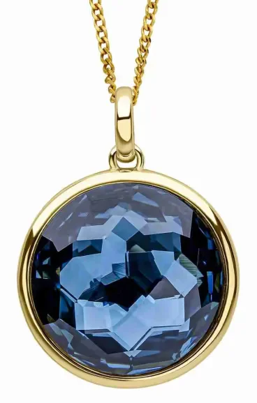 Collier  éclat royal  en argent 925 cristal bleu montana
