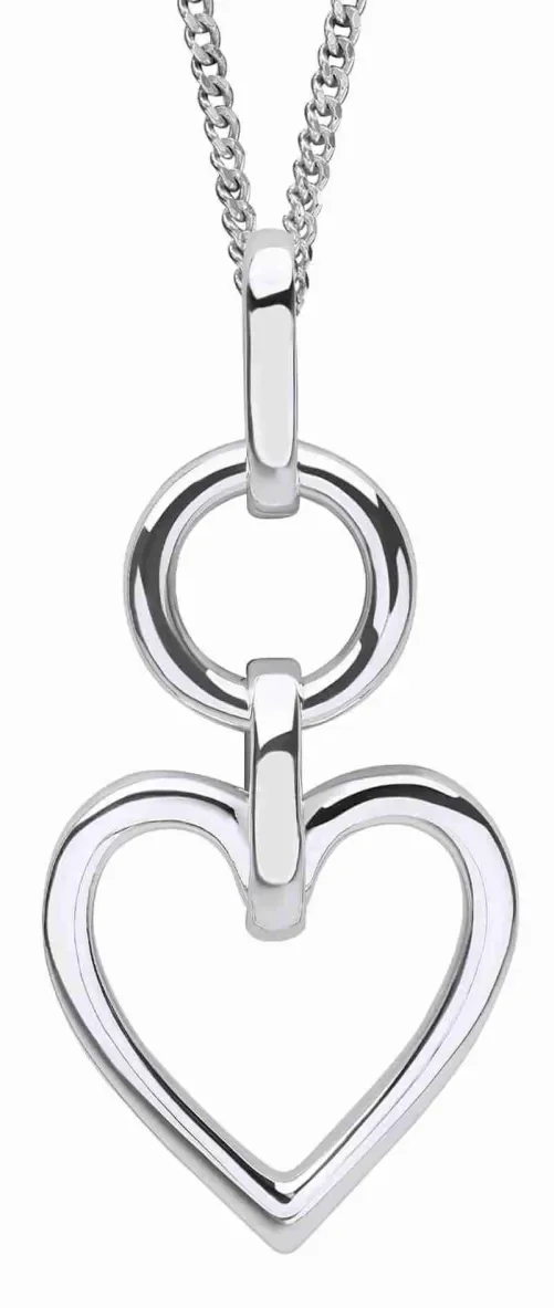 Collier cœur précieux en argent 925 rhodié