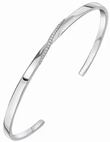 Bracelet argent 925 rhodié et zirconium  éclat céleste