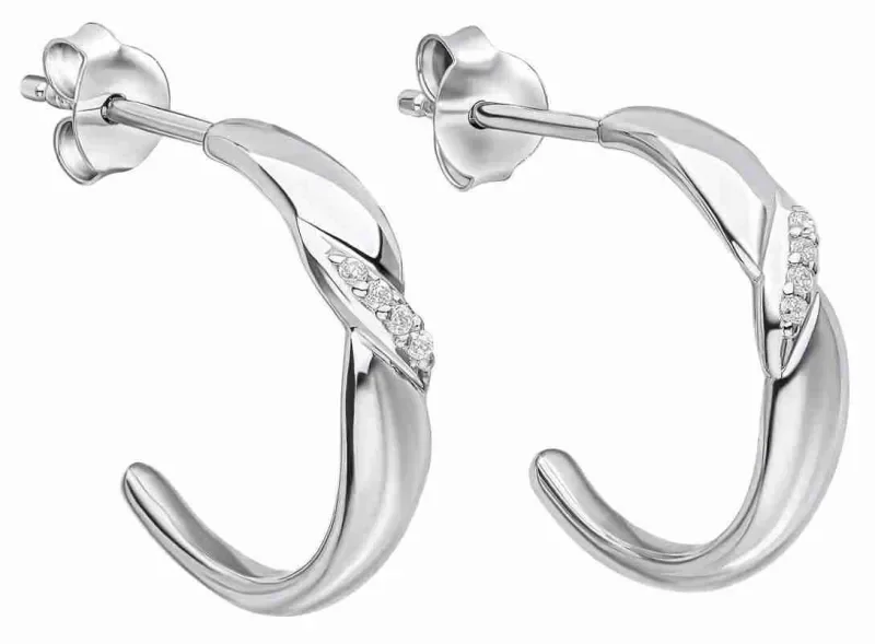 Boucles d oreilles boucles  lumina  - argent 925 zirconium solitaire brillant
